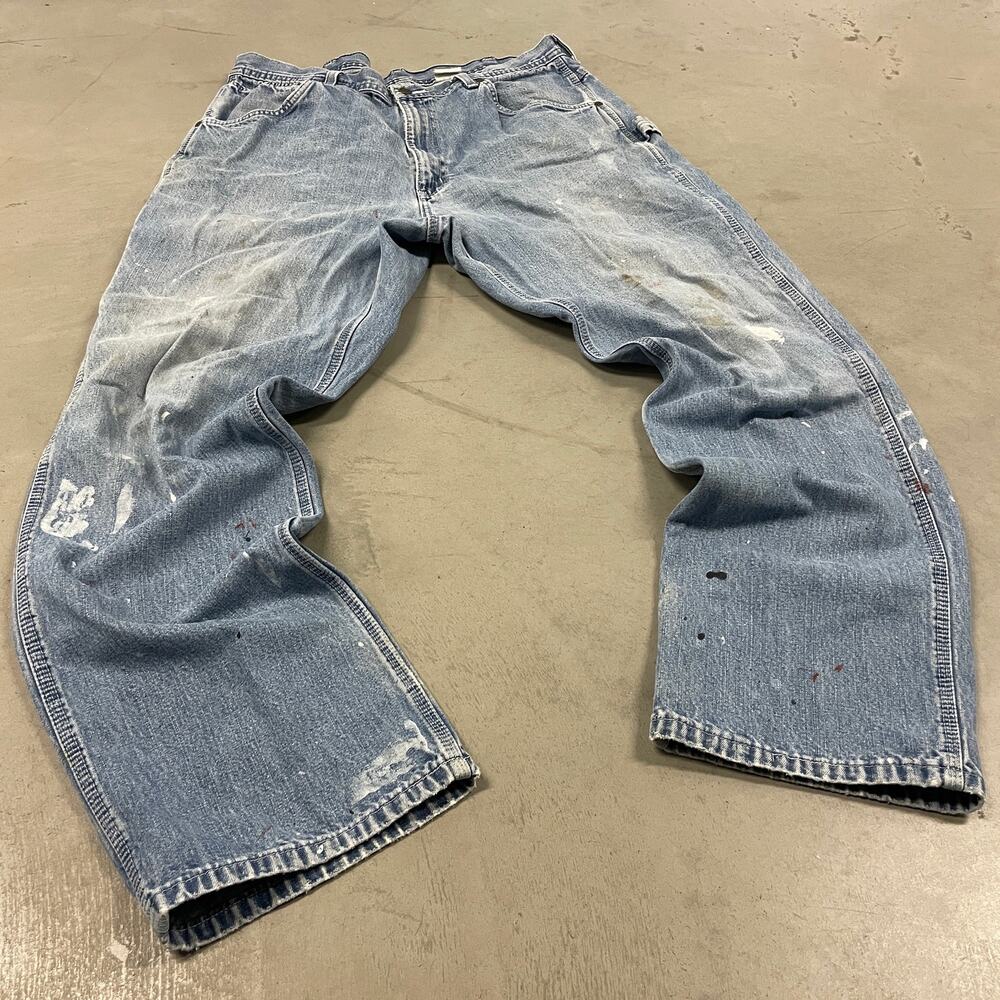 vintage 90s paint splatter carpenter cargo jeans 35x34